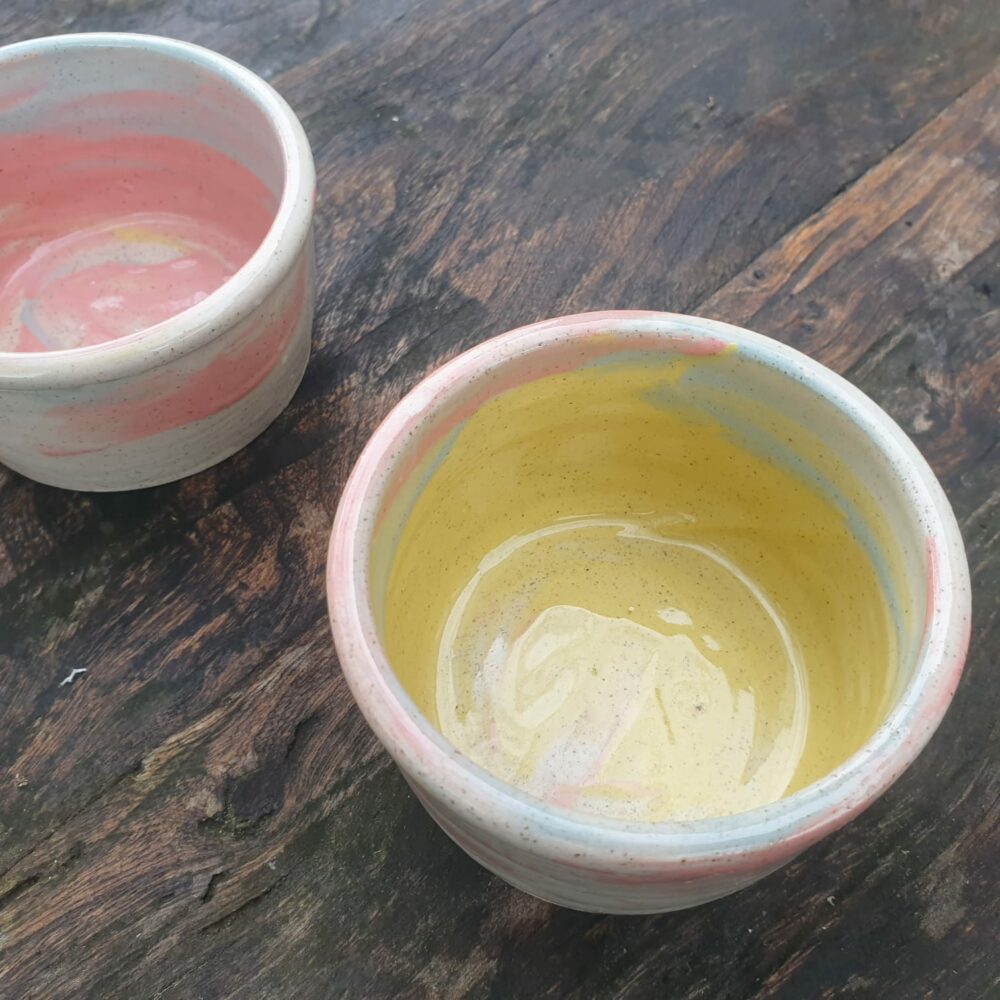 Lot de ramequins en grès pyrité artisanal – Finition arc-en-ciel pour des desserts uniques – Image 10