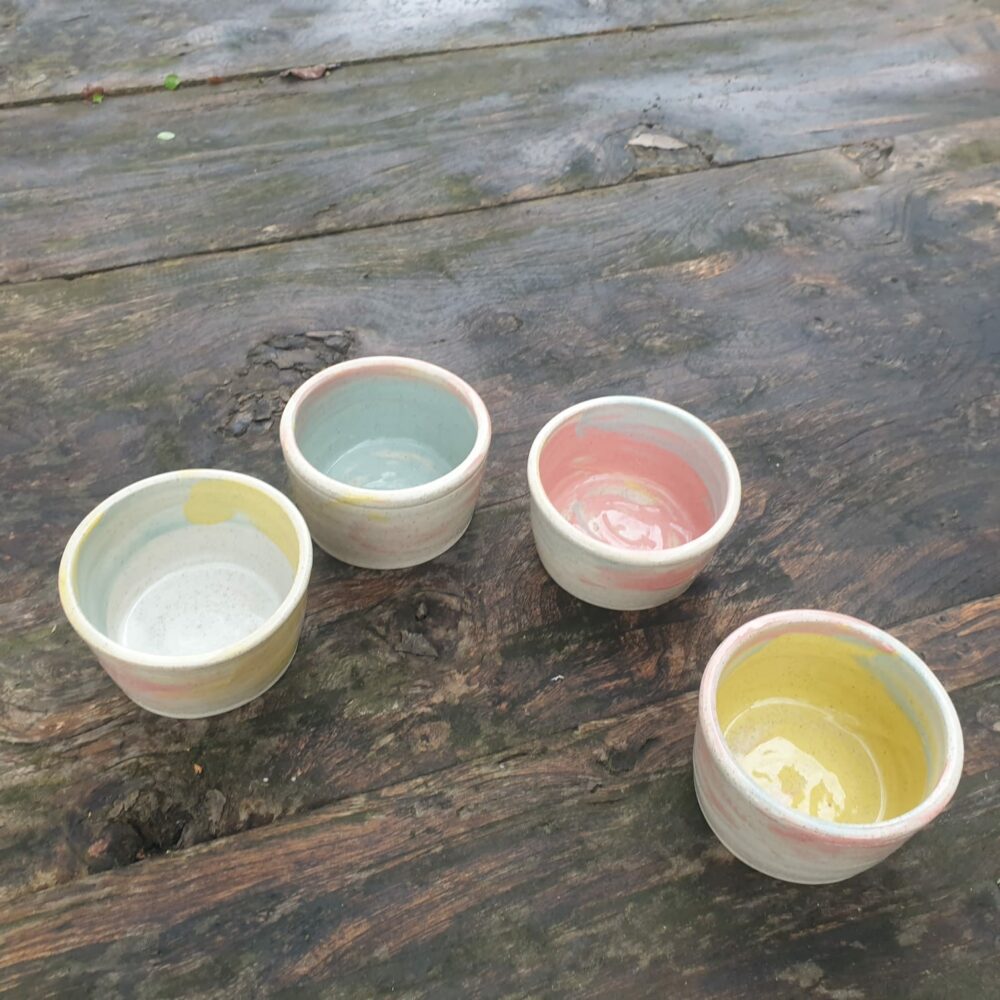 Lot de ramequins en grès pyrité artisanal – Finition arc-en-ciel pour des desserts uniques – Image 13