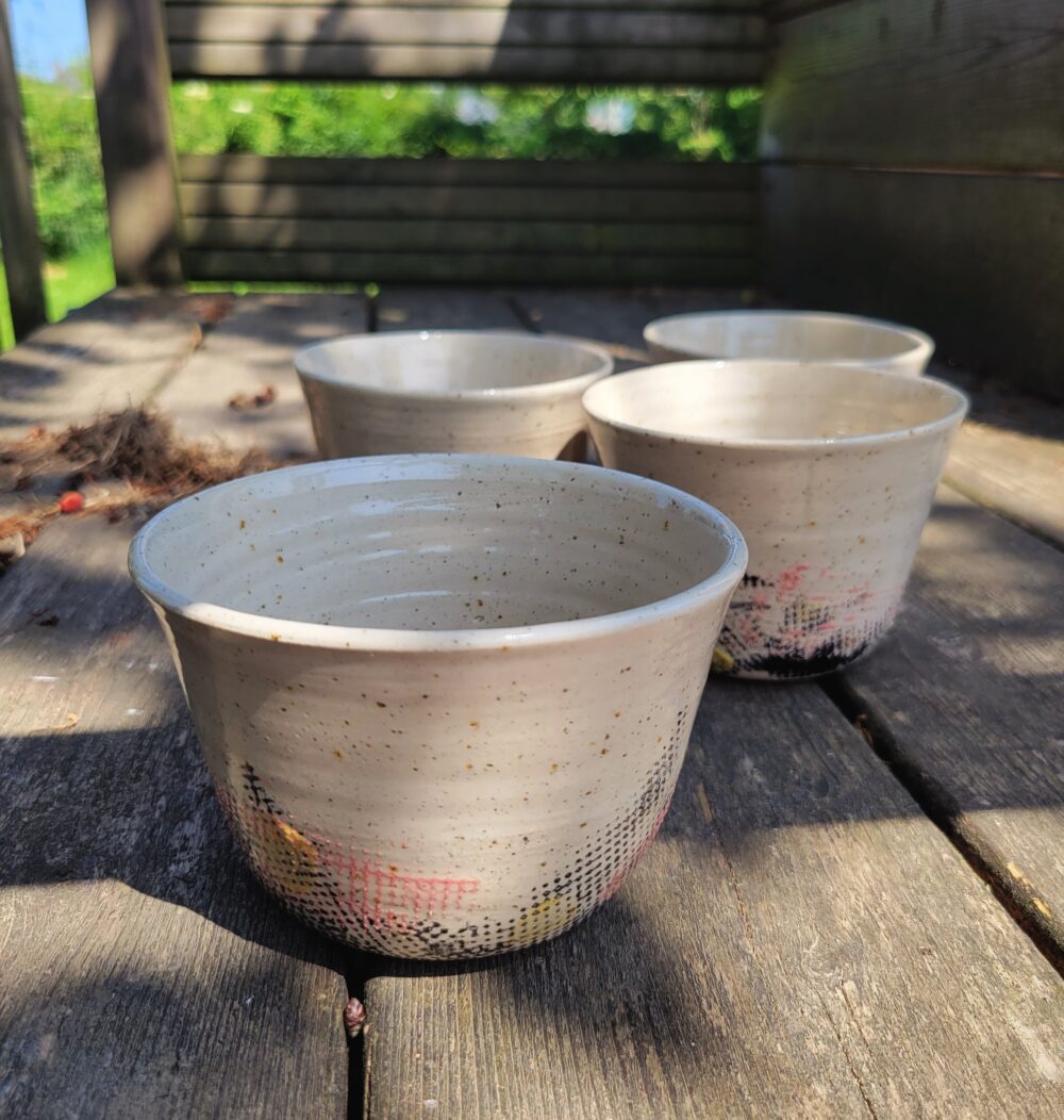 Bol “trame” en céramique artisanale – grès blanc pyrité - Fabriquer à Lille Fives – Image 6