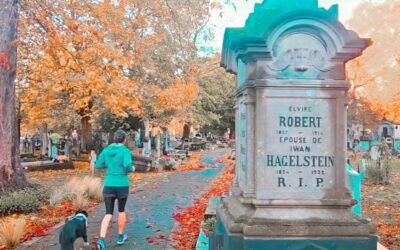 RUN 👻 — Cimetière de l’Est, Lille — Matin d’Halloween, sous un ciel bleu et frais