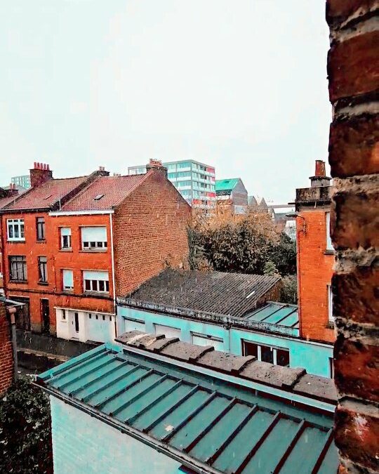 NEIGE — Vue sur Lille Fives, ce matin la neige tombe sur La Maison Fives